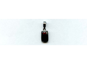Black Onyx 13x8 Faceted Rectangle Silver Pendant