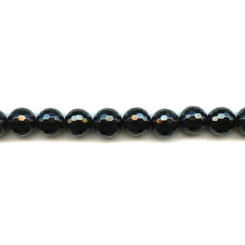 140-1734 Black Onyx <br>12mm Faceted Round