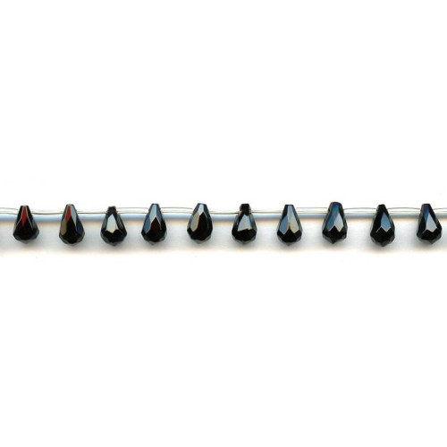 140-1745 Black Onyx <br>6x9 Teardrop Briolette