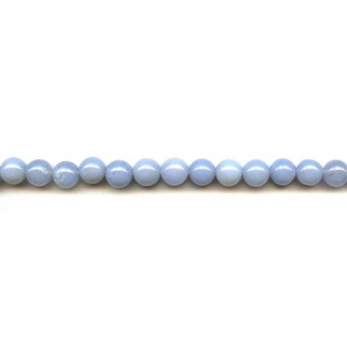143-1376 Blue Chalcedony <br>8-8.5mm Round