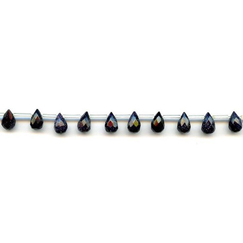 144-1046 Blue Goldstone <br>6x9 Teardrop Briolette
