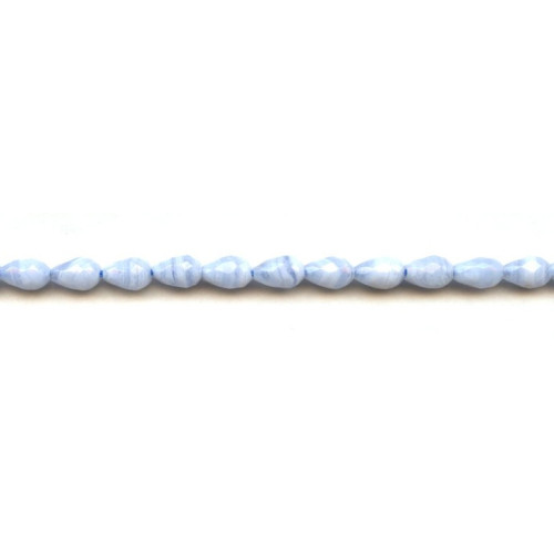 145-1130 Blue Lace Agate <br>6x9 Faceted Teardrop