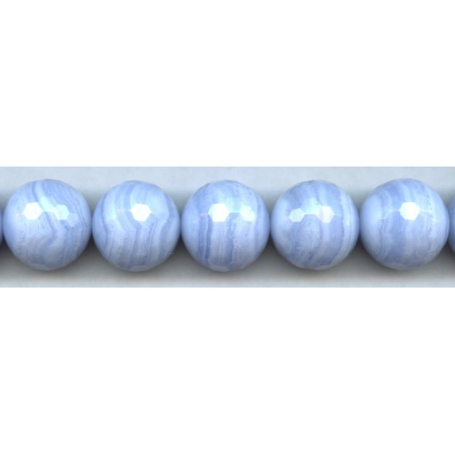 145-1148 Blue Lace Agate <br>20mm Faceted Round