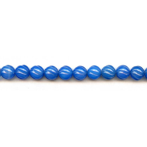 146-1035 Blue Onyx <br>10mm S-Corrugated Round