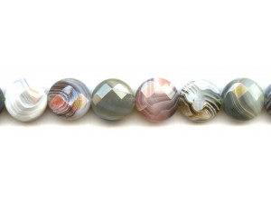 Botswana Agate 16mm Faceted Coin