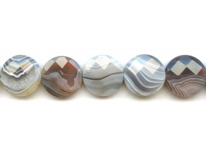 Botswana Agate 20mm Faceted Coin