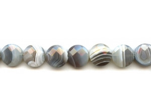 Botswana Agate 15mm Faceted Coin