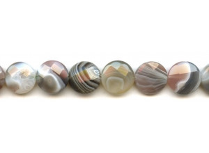 Botswana Agate 15-16mm Faceted Coin
