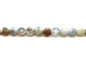 Botswana Agate 10mm Faceted Coin