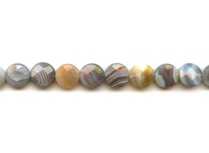Botswana Agate 12mm Faceted Coin