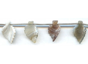 Botswana Agate 15x25 Twisted Leaf Drop