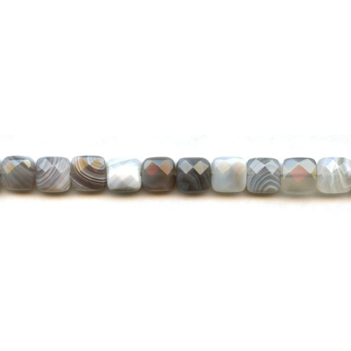 150-1070 Botswana Agate <br>10x10 Square Cushion Cut