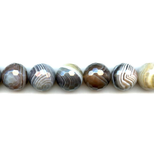 150-1127 Botswana Agate <br>18mm Faceted Round