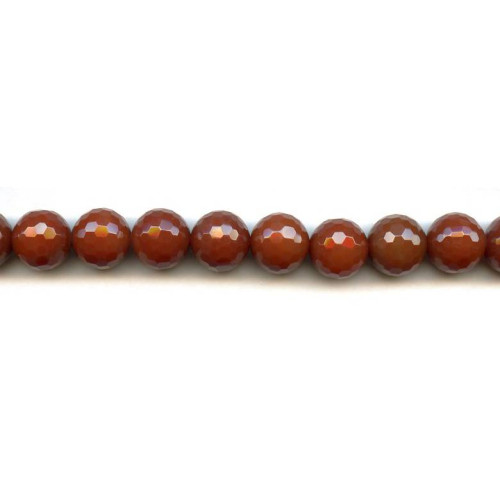 153-1052 Carnelian <br>12mm Faceted Round