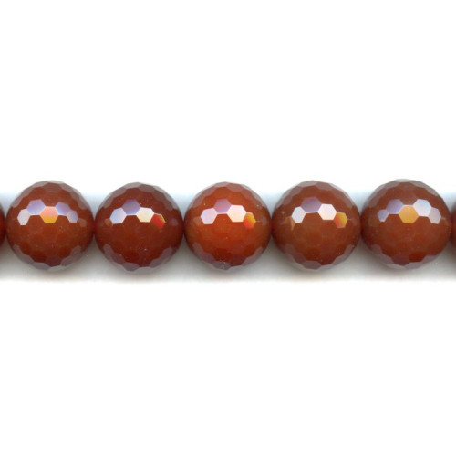 153-1067 Carnelian <br>20mm Faceted Round