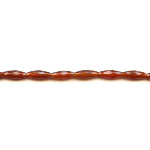 153-1125 Carnelian <br>6x16 Faceted Oval Rice