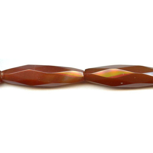 153-1305 Carnelian <br>14x55 Faceted Long Oval