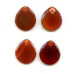 153-1350 Carnelian <br>22x25 Faceted Flat Pear Pendant