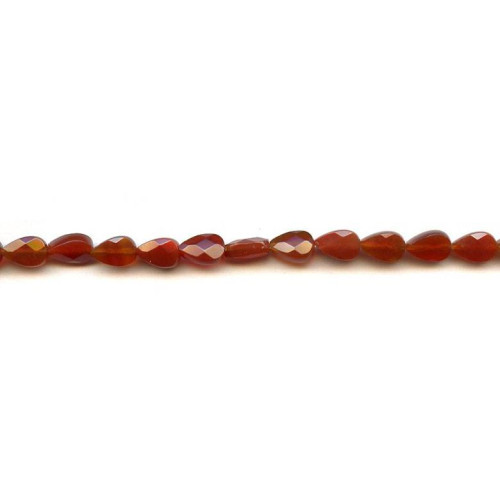 153-1362 Carnelian <br>6x9 Faceted Flat Pear