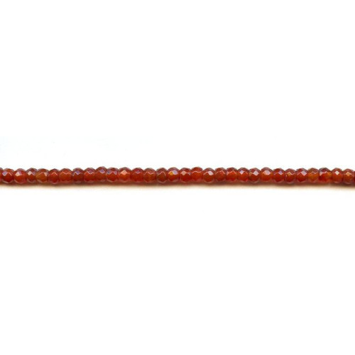 153-1460 Carnelian <br>4mm Faceted Rondell