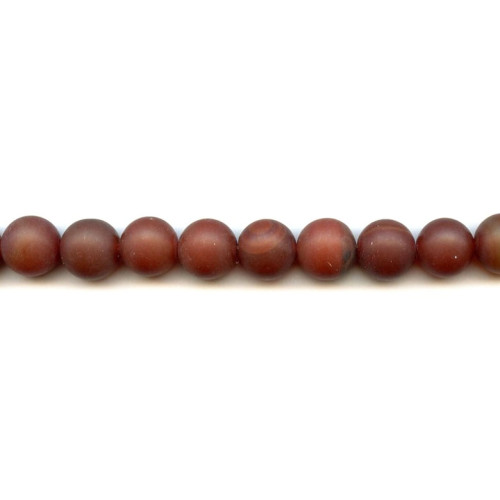 153-1507 Matte Carnelian <br>12mm Round