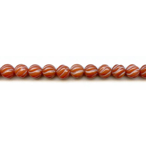 153-1547 Carnelian <br>10mm S-Corrugated Round