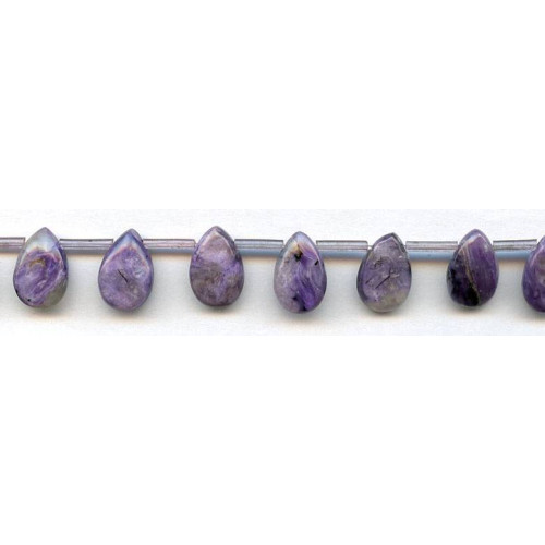 155-1047 Charoite <br>10x15 Flat Pear Drop
