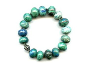 Chrysocolla 15mm Rondell Bracelet Chrysocolla 15mm Rondell Bracelet