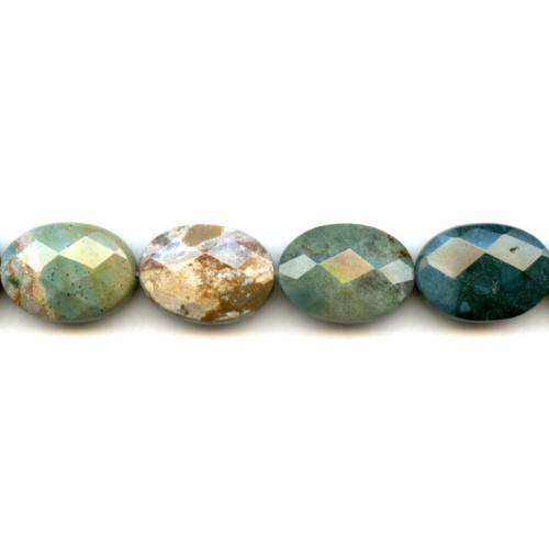 161-1024 Fancy Jasper <br>18x25 Faceted Flat Oval