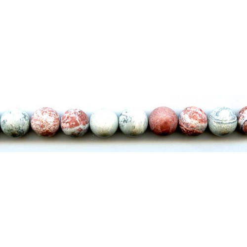 163-0588 Matte Flower Jasper <br>12mm Round