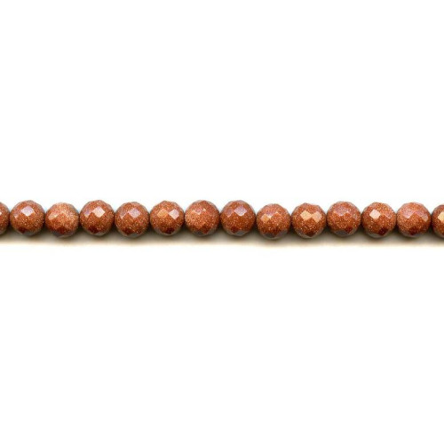 164-1090 Goldstone <br>8mm Faceted Round
