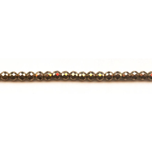 168-1254 Hematine <br>6mm Faceted Round