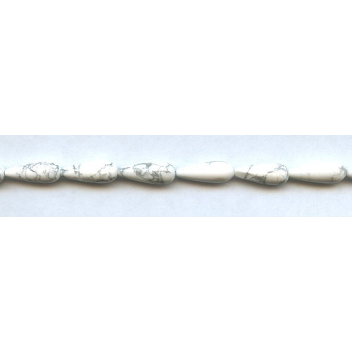 169-0532 White Howlite <br>6x16 Teardrop