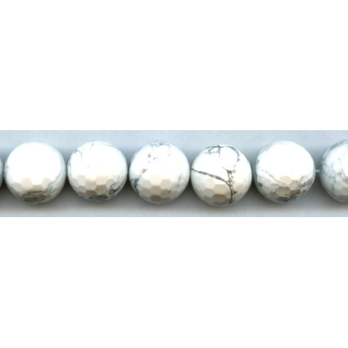 169-1005 White Howlite <br>18mm Faceted Round