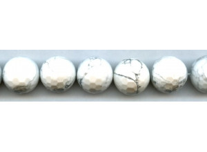White Howlite 18mm Faceted Round