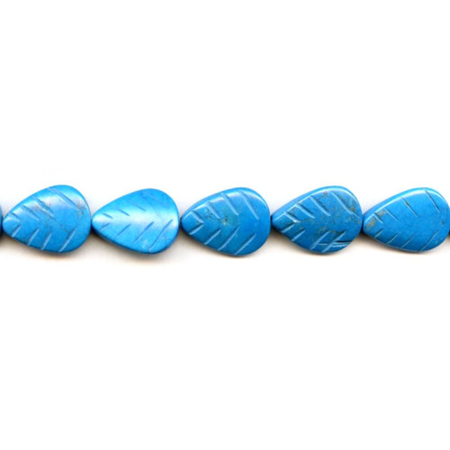 169-1049 Turquoise Howlite <br>15x20 Leaf