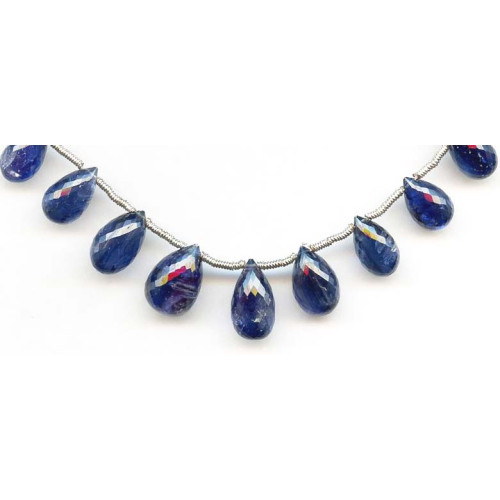L1907-043E Kyanite <br>9-16x Faceted Teardrop Briolette