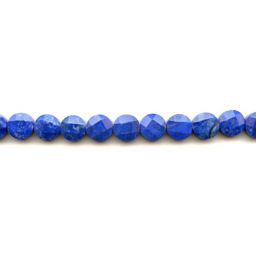 174-1241 Natural Lapis <br>10mm Faceted Coin