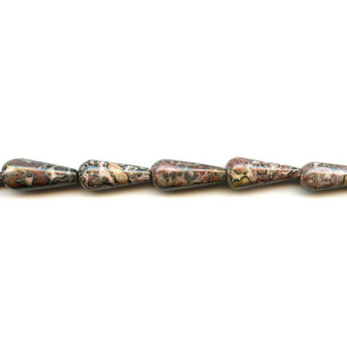 176-1087 Leopard Skin Jasper <br>9x22 Teardrop