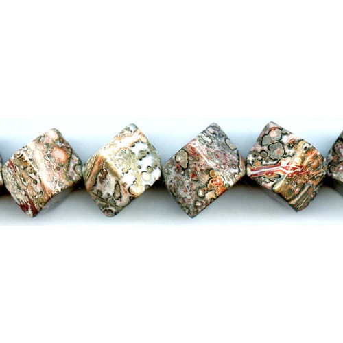 176-1090 Leopard Skin Jasper <br>17-18mm Dice
