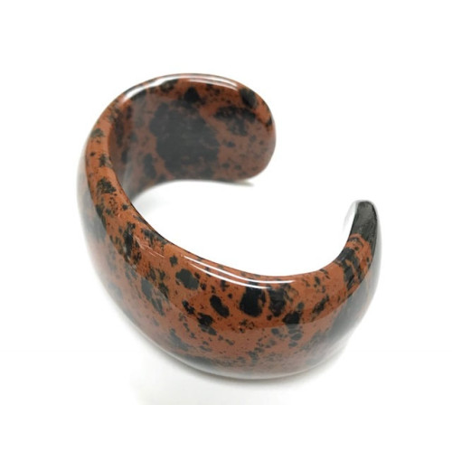 L4295-001 Mahogany Obsidian <br>28x Cuff Bracelet