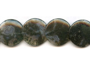 Moss Agate 30mm Lentil