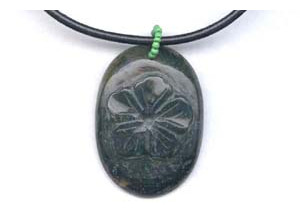 Moss Agate 36x50 Carved Oval Pendant