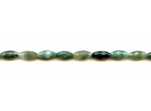 Moss Agate 6x12 Faceted Oval Rice