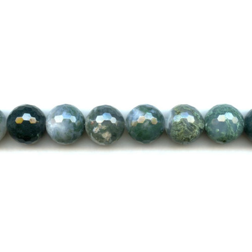 180-1010 Moss Agate <br>16mm Faceted Round