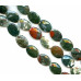 180-1015 Moss Agate <br>25x35 Faceted Flat Oval