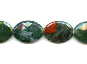 Moss Agate 25x35 Faceted Flat Oval