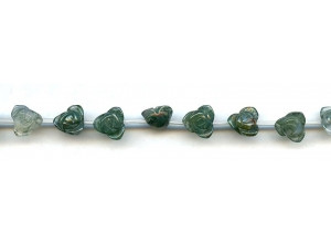 Moss Agate 10mm Carved Rose
