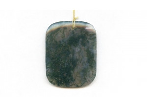 Moss Agate 45x35 Rectangle Pendant