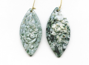 Moss Agate 50-56x Carved Pendant